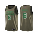 Men Nike Boston Celtics #6 Bill Russell Green Salute to Service NBA Swingman Jersey