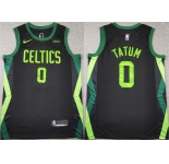 Men's Boston Celtics #0 Jayson Tatum Black 2024-25 City Edition Stitched Basketball Jersey
