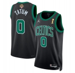 Men's Boston Celtics #0 Jayson Tatum Black 2024 Finals Champions Statement Edition Stitched Baseball Jersey