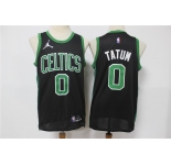 Men's Boston Celtics #0 Jayson Tatum Black Jordan 75th Anniversary Diamond 2021 Stitched Jersey