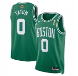 Men's Boston Celtics #0 Jayson Tatum Green 2024 Finals Champions Icon Edition Stitched Baseball Jersey