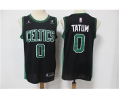 Men's Boston Celtics #0 Jayson Tatum Swingman Authentic Black Basketball Jersey 2021 New(Jordan logo)