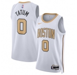 Men's Boston Celtics #0 Jayson Tatum White 2025-26 City Edition Swingman Stitched Basketball Jersey