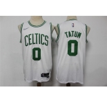 Men's Boston Celtics #0 Jayson Tatum White 75th Anniversary Diamond 2021 Stitched Jersey