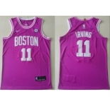 Men's Boston Celtics #11 Kyrie Irving Pink 2018-19 Swingman Basketball New City Edition Jersey