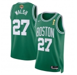 Men's Boston Celtics #27 Jordan Walsh Kelly Green 2024 Finals Champions Icon Edition Stitched Basketball Jersey