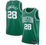 Men's Boston Celtics #28 Hugo González Kelly Green 2024 Draft Icon Edition Stitched Basketball Jersey