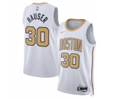 Men's Boston Celtics #30 Sam Hauser White 2025-26 City Edition Swingman Stitched Basketball Jersey