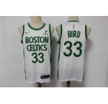Men's Boston Celtics #33 Larry Bird Authentic White Basketball Jersey 2020-2021 City Edition