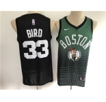 Men's Boston Celtics #33 Larry Bird Black Green  Salute Edition 2021 New Basketball Jersey