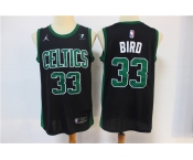 Men's Boston Celtics #33 Larry Bird  Swingman Authentic Black Basketball Jersey 2021 New(Jordan logo)