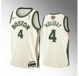 Men's Boston Celtics #4 Jrue Holiday 2024 Finals Champions City Edition Stitched Basketball Jersey