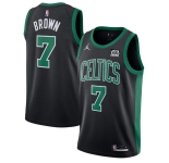Men's Boston Celtics #7 Jaylen Brown 75th Anniversary Black Stitched Basketball Jersey