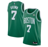 Men's Boston Celtics #7 Jaylen Brown 75th Anniversary Green Stitched Basketball Jersey