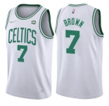 Men's Boston Celtics #7 Jaylen Brown 75th Anniversary White Stitched Basketball Jersey
