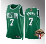Men's Boston Celtics #7 Jaylen Brown Green 2022 Finals Stitched Jersey