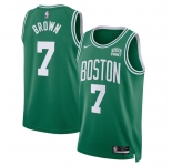 Men's Boston Celtics #7 Jaylen Brown Green Icon Edition Stitched Basketball Jersey