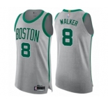 Men's Boston Celtics #8 Kemba Walker Authentic Gray Basketball Jersey - City Edition