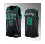 Men's Boston Celtics #8 Kristaps Porzingis Black 2023 Draft Statement Edition Stitched Basketball Jersey