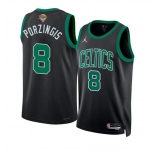 Men's Boston Celtics #8 Kristaps Porzingis Black 2024 Finals Statement Edition Stitched Basketball Jersey