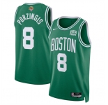 Men's Boston Celtics #8 Kristaps Porzingis Kelly Green 2024 Finals Icon Edition Stitched Basketball Jersey