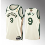 Men's Boston Celtics #9 Derrick White 2024 Finals Champions City Edition Stitched Basketball Jersey