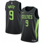 Men's Boston Celtics #9 Derrick White Black 2024-25 City Edition Stitched Basketball Jersey