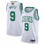 Men's Boston Celtics #9 Derrick White White 2024 Finals Association Edition Stitched Basketball Jersey