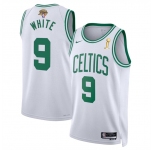 Men's Boston Celtics #9 Derrick White White 2024 Finals Champions Association Edition Stitched Basketball Jersey