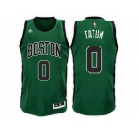 Men's Jayson Tatum Boston Celtics #0 Road Green Black New Swingman Jersey