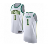 Men's Nike Boston Celtics #1 Walter Brown Authentic White NBA Jersey - City Edition