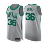 Men's Nike Boston Celtics #36 Marcus Smart Authentic Gray NBA Jersey - City Edition