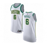 Men's Nike Boston Celtics #6 Bill Russell Authentic White NBA Jersey - City Edition