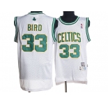 nba boston celtics #33 bird m&n white