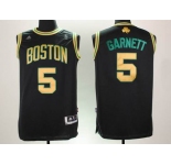 nba boston celtics #5 garnett black[yellow number swingman]