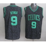 nba boston celtics #9 rondo black leopard print[2014 new]