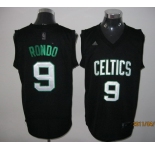 nba boston celtics #9 rondo black(green number)