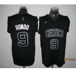 nba boston celtics #9 rondo black(white number)