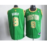 nba boston celtics #9 rondo green(gold number))[revolution 30 swingman]