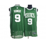nba boston celtics #9 rondo green(white number)