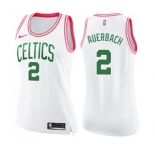 Women's Nike Boston Celtics #2 Red Auerbach Swingman White Pink Fashion NBA Jersey