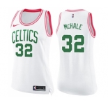 Women's Nike Boston Celtics #32 Kevin Mchale Swingman White Pink Fashion NBA Jersey