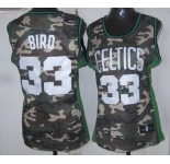 women nba boston celtics #33 bird camo
