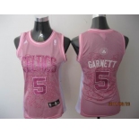 women nba boston celtics #5 garnett pink