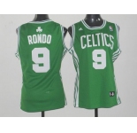women nba boston celtics #9 rondo green