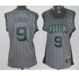 women nba boston celtics #9 rondo grey[static fashion swingman] 