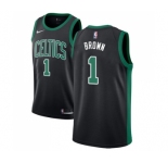 Youth Adidas Boston Celtics #1 Walter Brown Authentic Black NBA Jersey - Statement Edition