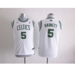 youth nba boston celtics #5 garnett white[revolution 30 swingman]