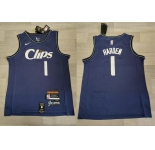 Clippers #1 James Harden Navy Nike 2023-24 City Edition Swingman Jersey