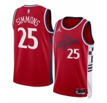 Men Los Angeles Clippers #25 Ben Simmons Red 2024-25 Statement Edition Stitched Jersey